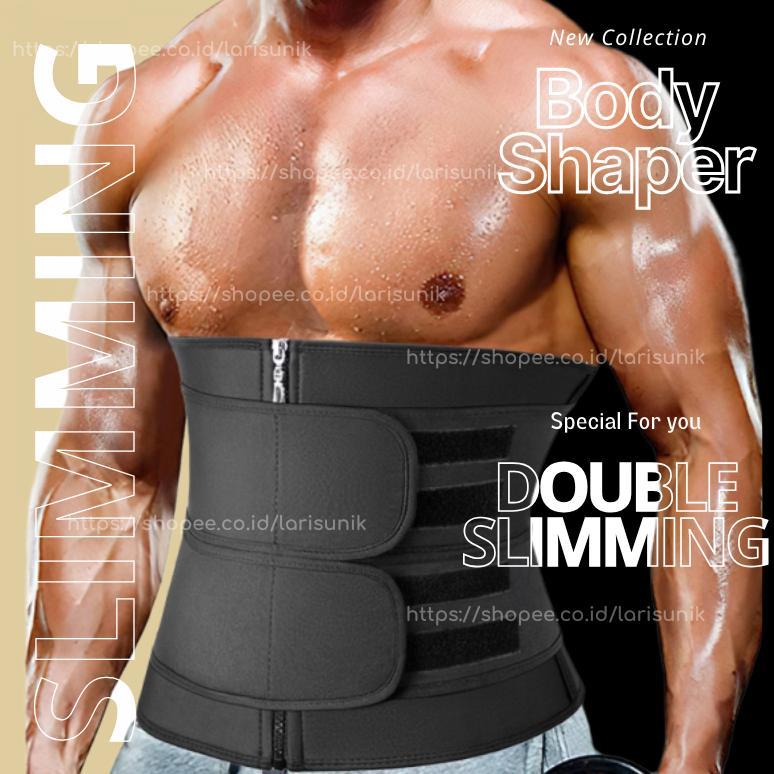 Waist Trainer Pria Korset Olahraga Pembakar Susut Lemak Dan Pengecil Perut Buncit Pelangsing Tubuh B