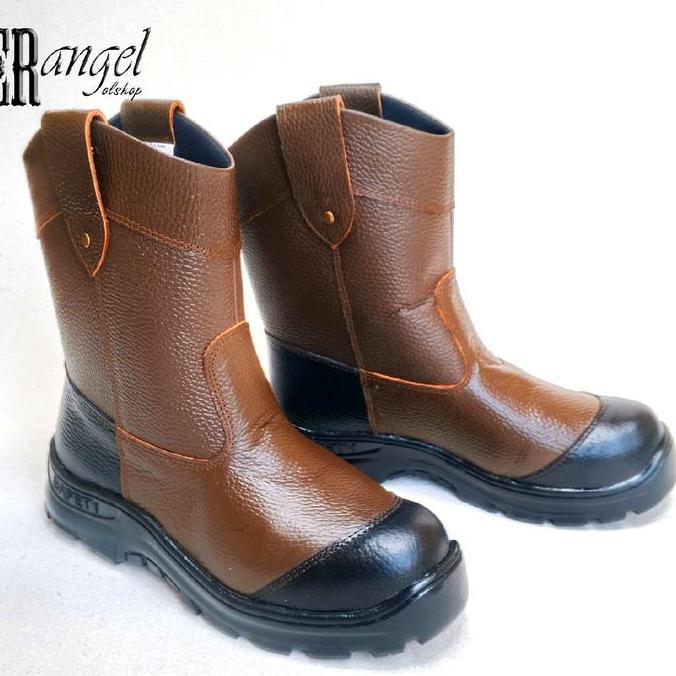 PRESHA.HNF - SEPATU SAFETY BOOTS KRUSER JOGGER KULIT PROYEK KERJA LAPANGAN SHOES BESI
