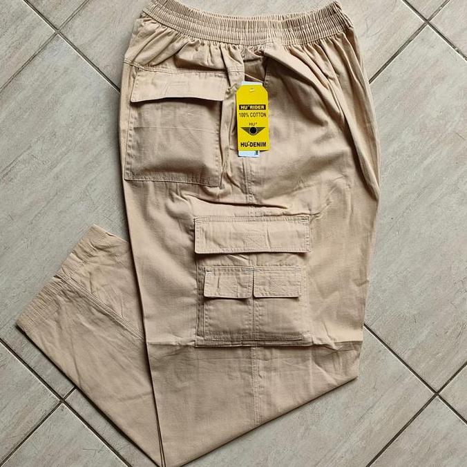 Boyinboy- Celana Panjang Pria#Laki Laki#Cargo#Kantong Kantong#Pinggang Karet#Pinggang Elastis#Celana