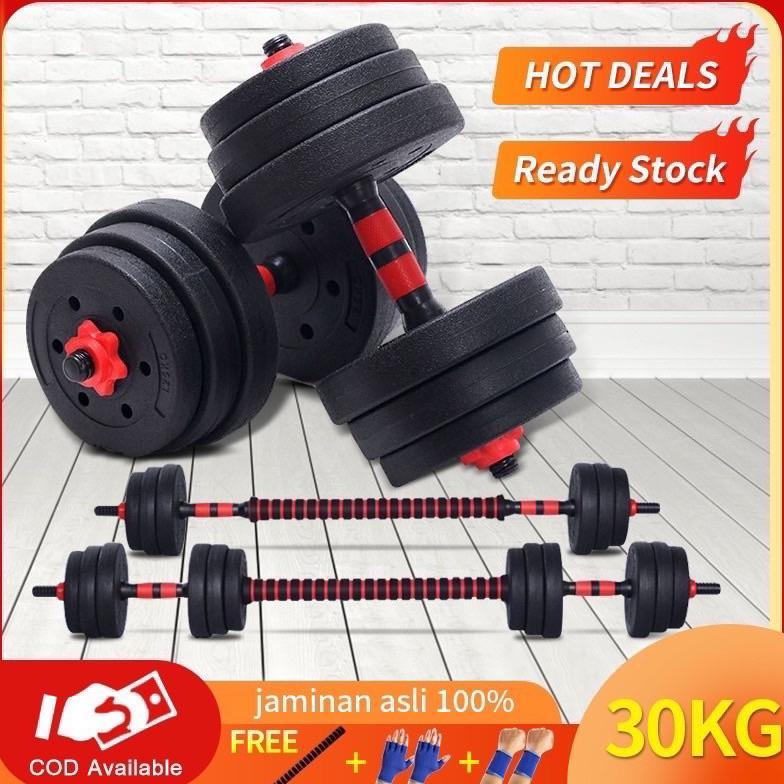 BSM.Medan (KHUSUS GOSEND) Dumbell Barbell Set 3 in 1 (20 - 30 KG) - Dumbel Barbel Bongkar Pasang 20 