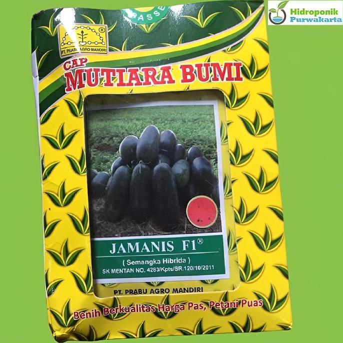 Ground- Benih Semangka Hibrida Jamanis F1 Tipe Inul Daging Merah Isi 20 Gram Cap Mutiara Bumi