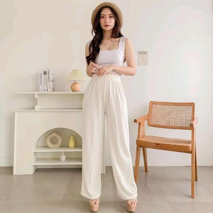 Griloff- Celana Kulot Panjang Hw/Celana Kulot Jumbo/Celana Kulot Knit Rajut Rib Premium/Celana Kulot