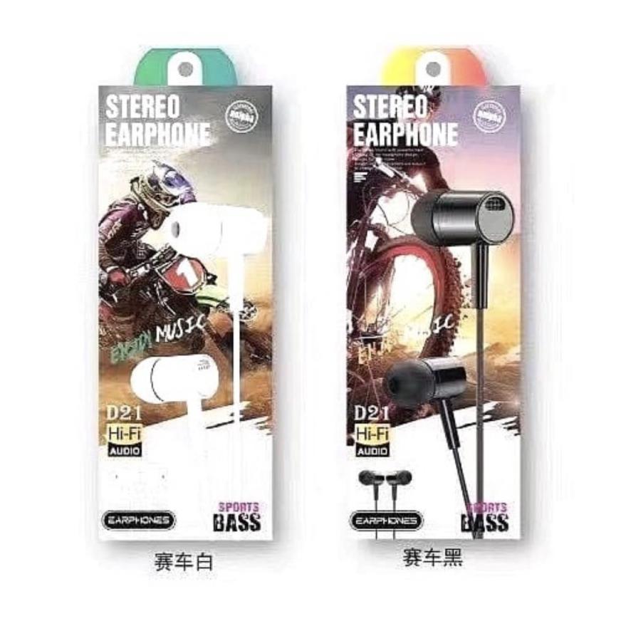 NEW HF HEADSET EXTRA BASS D21 / L29 STEREO EARPHONE