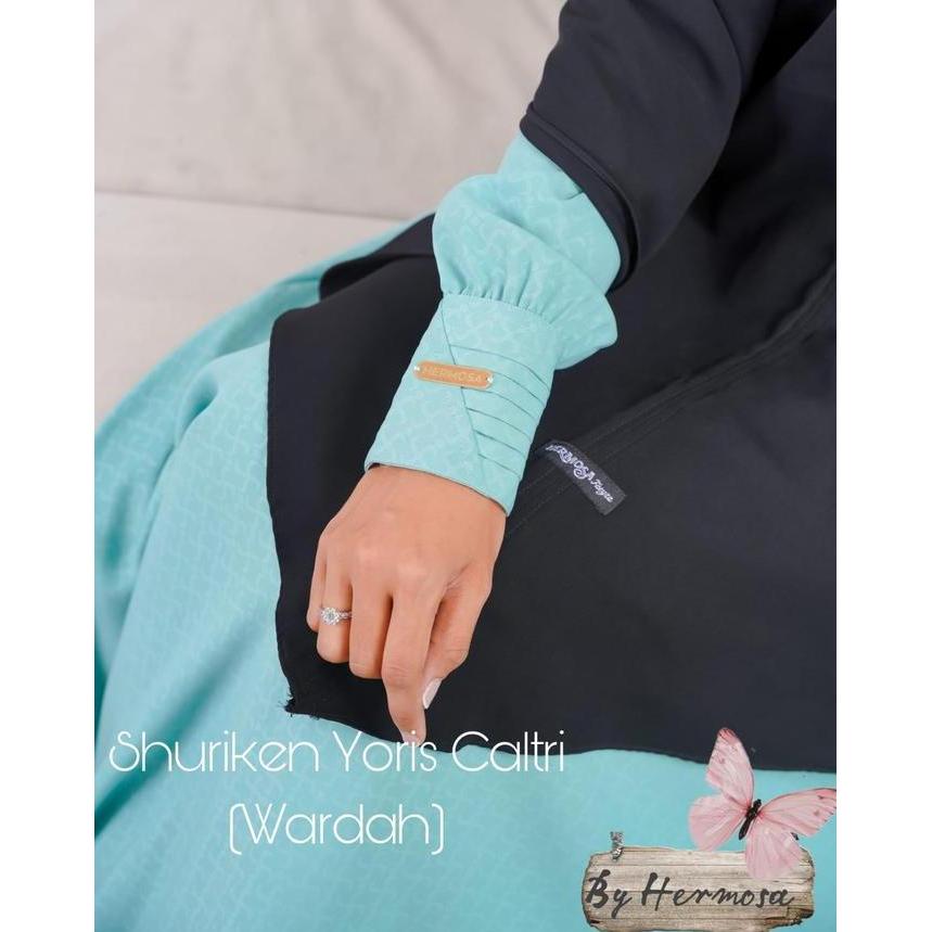Promo Gamis Hermosa Motif Shuriken Biru Wardah/Gamis Biru Wardah Muslim Wanita  Dress  Syari  Kancin