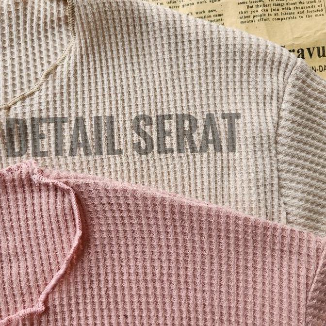 Thebest- Cardigan Crop Top Rajut / Crdigan Rajut Wafle Crop Top Lengan Panjang / Crop Top Kriwil Baj