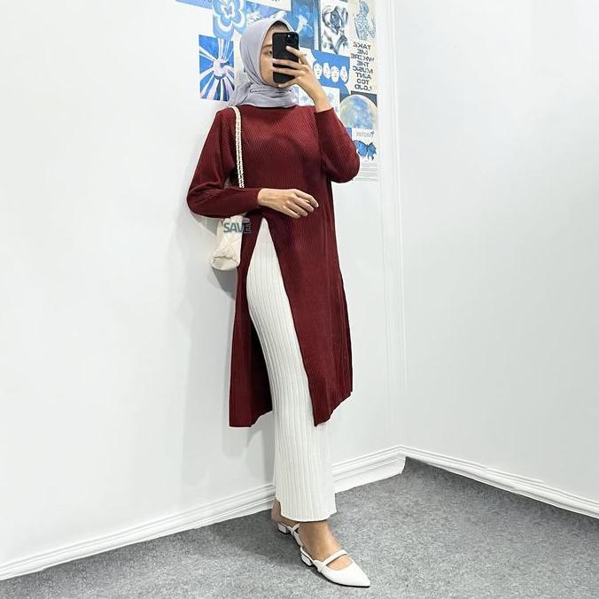 Cantek- Amira Tunik Knit - Atasan Tunik Rajut