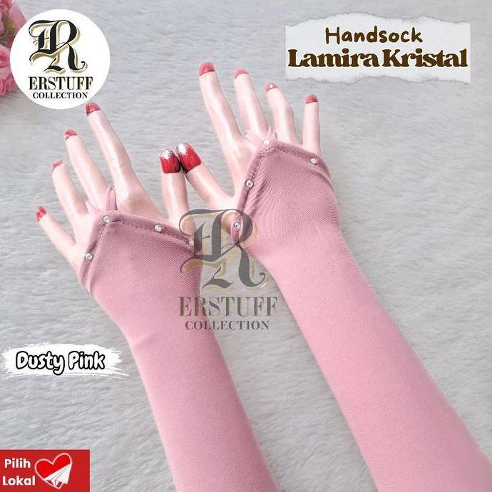 Cantek- Handsock Lamira Kristal / Handsock Cincin Kristal Permata / Manset Muslimah Halus Lembut Pan