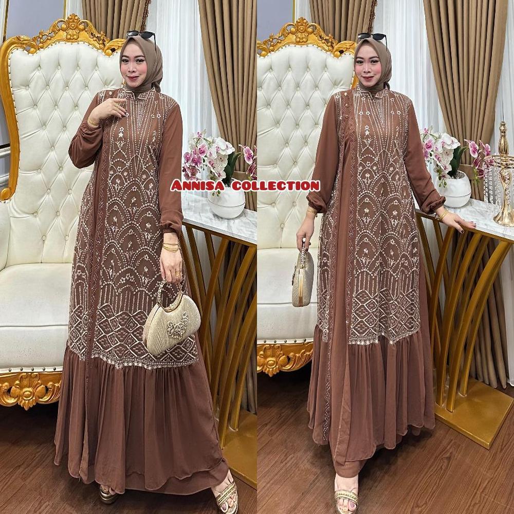 Bergaransi Bisa [Cod] Gamis Ceruty Burkat Gamis Pesta Gamis Dewasa Jumbo Burkat Dewasa Bisa Seragam