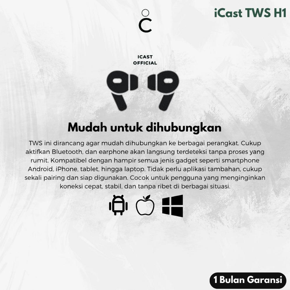 TERBARU ICAST TWS PRO H1 EDITION FINAL UPGRADE WIRELESS CHARGING [POP UP + SERIAL DETECTED] BY ICAST