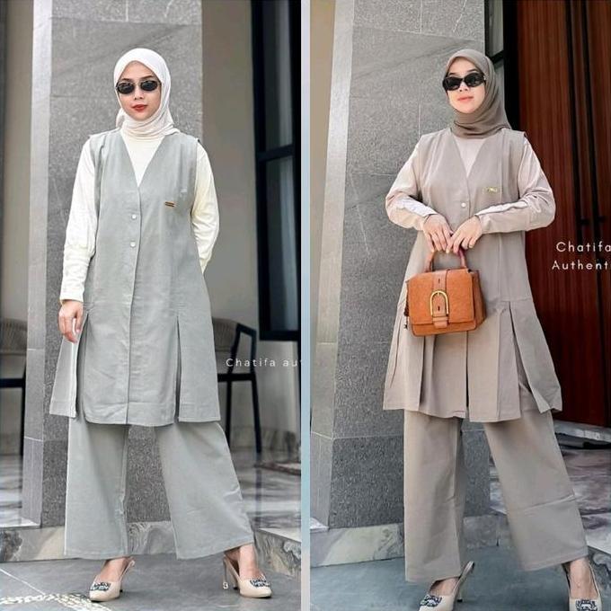 Murah Setelan Celana Tunik Chatifa Terbaru Setelan Chatifa Terbaru Setelan Celana  Wanita Nyaman Mus