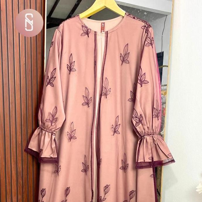Murah Myshawl Lea Nisaka  Dress Gamis Brukat Pesta Jumbo Ld Up To 140Cm Matt Syakilla Big Size Musli