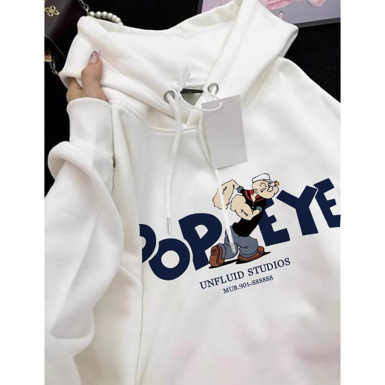 BEST SELLER FORTEID OVERSIZE HOODIE WANITA  KOREAN STYLE OVERSIZE HOODIE SWEATER   (POPEYE) BAJU WAN