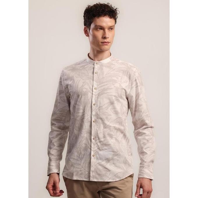 MOC Kemeja Shanghai Lengan Panjang Pria Haikal - White