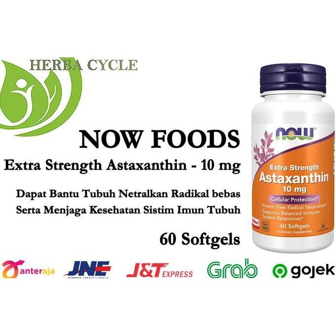 Now Foods Astaxanthin Extra Strength 10 mg (60 gel) Now Astaxanthin 10