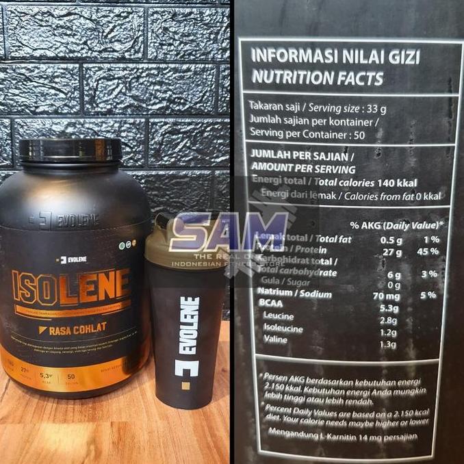 Suplemen Fitness EVOLENE Isolene 50 sachet 1650 gram Malang Whey Protein Isolate