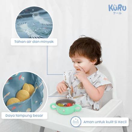 Promo Bulan Ini Kuru Bib Celemek Baju Anak | Bib Slabber Waterproof Bayi Kuru Baby Kids Apron Bib | 
