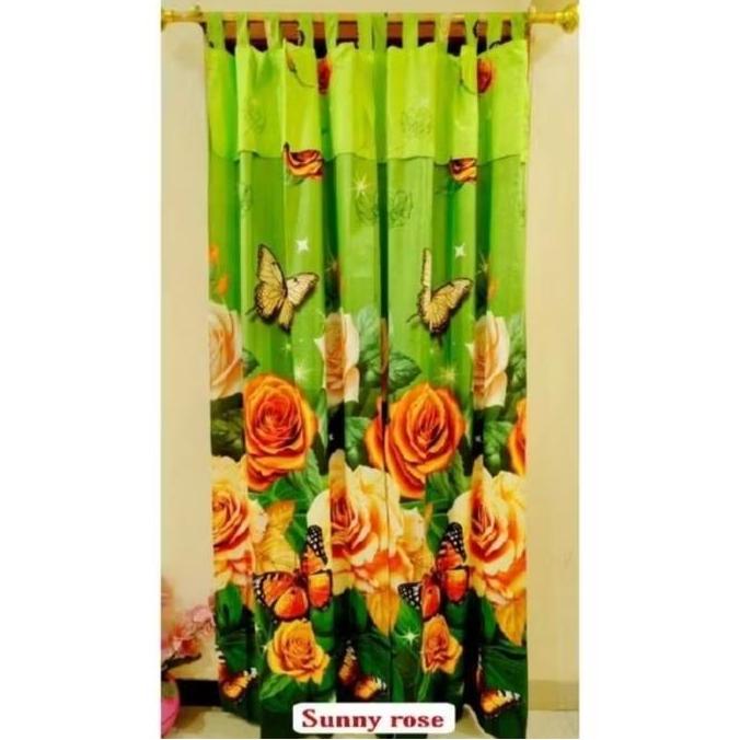 Lengkap- Gorden Pintu Rumbai Motif Bunga Gorden Pintu Kamar