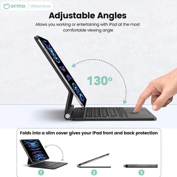 Outpic- Ormo Magic Keyboard For Ipad 8.3 Inch Ipad Mini 6