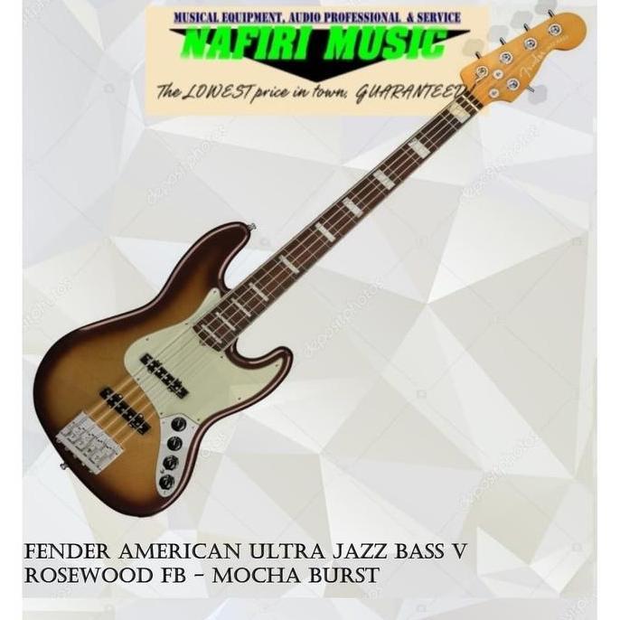 Murah Fender American Ultra Jazz Bass V Rosewood FB - Mocha Burst Non COD