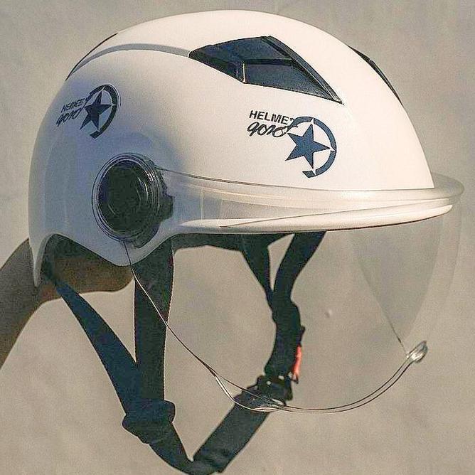 Xyz.Starr Helm Motorsepeda Listrikgowes Scooter Free Kaca Stier Warna Warni Dewasa