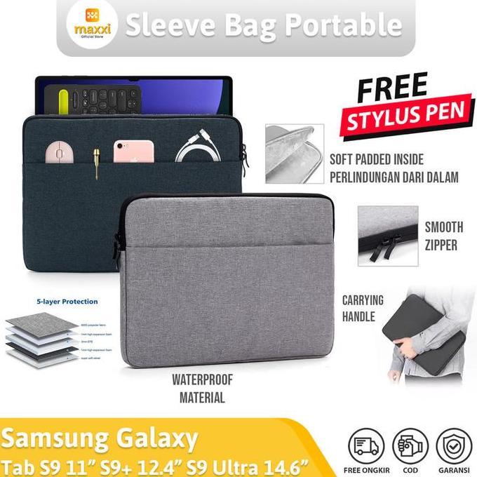 Sleeve Bag Samsung Tab S9 Plus Ultra Tas Tablet Casing Case Pouch Cover Pelindung Tablet