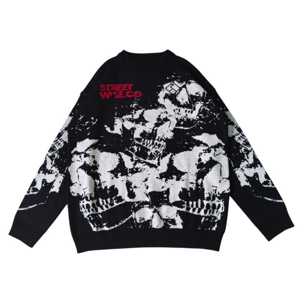 BEST SELLER STREETWISE KNIT SWEATER SKULL BLACK | SWEATER RAJUT UNISEX PREMIUM