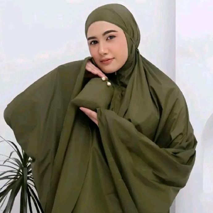 mukena parasut korea 2in1 traveling, mukena parasut 2in1, mukena traveling parasut