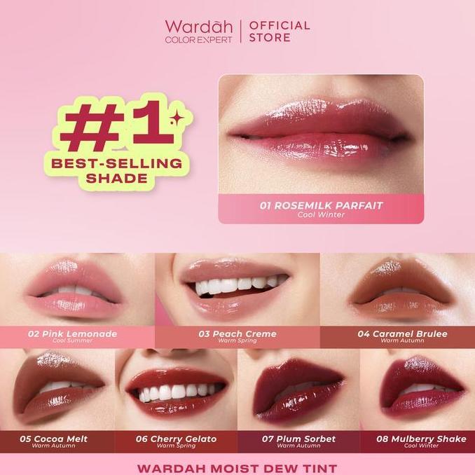 Lipss- [12.12] Wardah Moist Dew Tint 3 G - Bibir Lembab - Tahan 24 Jam - Liptint Lip Stain Lipgloss 