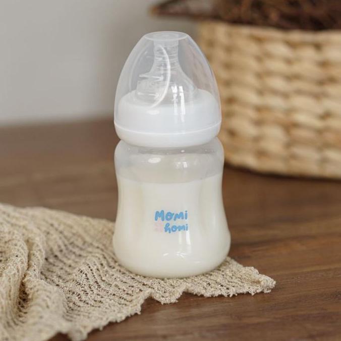 Bybyzx- Momi Homi Botol Dot Susu Silikon Bayi Botol Dengan Sedotan Anti Kolik