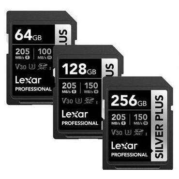 LEXAR PROFESSIONAL LSDSIPL064G/128G/256G- BNNNGSD3.064GB/128GB/256GB SDCARD SILVER PLUS