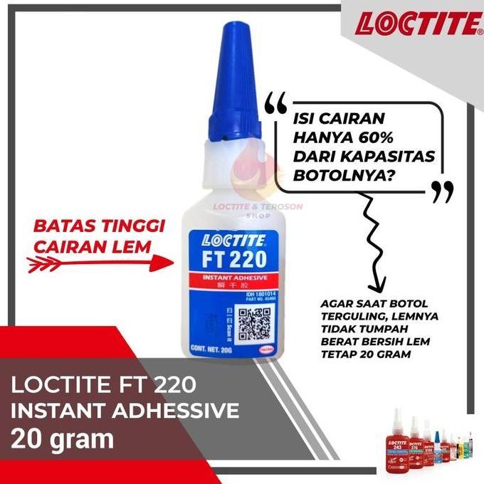 Qnqx- Lem Sepatu Sneakers Terkuat Loctite Ft 220 20Gram Bening Original