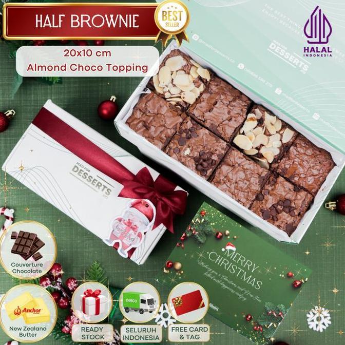 Christmas Hampers Fudgy Chocolate Brownies Almond Choco Free Card Parsel Natal Hampers Natal Couvert
