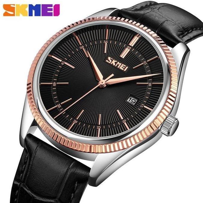 Wgwg- Jam Tangan Pria Analog Tali Kulit Skmei 9298