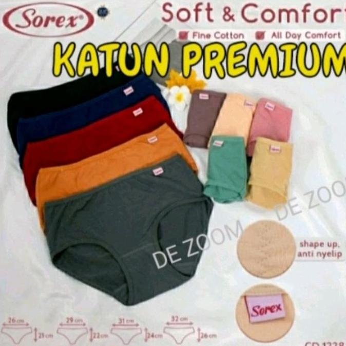 Wkwx- Celana Dalam Wanita Sorex 1228 Bahan Katun Tetap Bisa Melar Banyak Model Standar Sepinggang Ny
