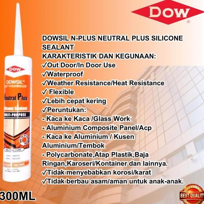 Qnqx- Lem Kaca / Lem Silicone Sealant Dowsil Neutral Plus 300Ml