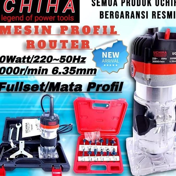 (Allthebest) Mesin Profil Router Trimmer Kayu ukir 6mm uchiha trimer+1set mata ori