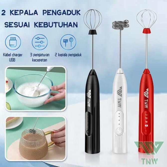 TNW KE5 Electric Hand Blender Tangan Pengaduk kopi Milk Frother USB Portable Handheld Mixer