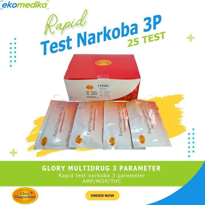 Test Narkoba- 3P Glory Multi Drug 3 Parameter AMP/MOP/THC Cassette 25T