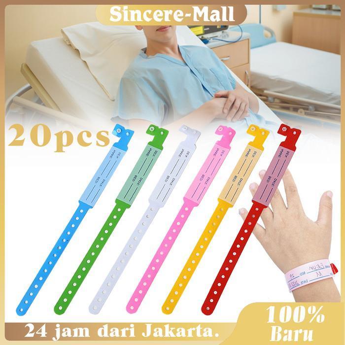 20pcs Gelang Pasien Rumah Sakit Gelang Pasien Resiko Jatuh Id Band