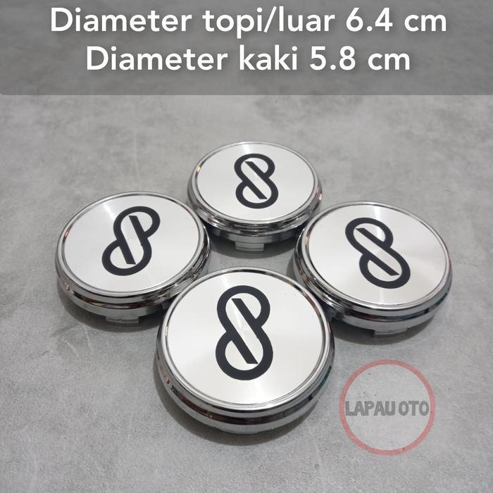 Tutup Dop Velg Racing Enkei 6.4 Cm Chrome Harga 4 Pcs Original Dan Terpercaya
