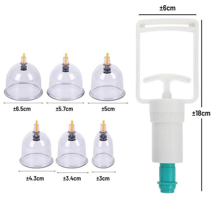 Medikit- Set Alat Bekam Kop Angin 6 Cup Untuk Seluruh Kesehatan Canduk  Bekam Cupping  Set Alat  Kop