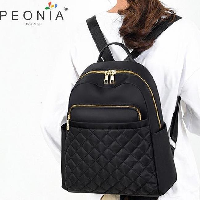 Beranigaya- Peonia Pna Genna Water Resistant Ransel Korea Tas Wanita Punggung  Kantor Kerja Sekolah 