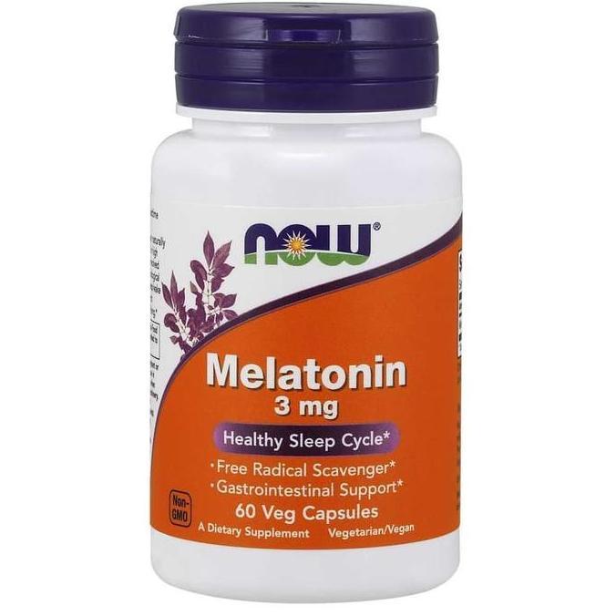 Hololoo- Now Food Melatonin 3Mg 60 Vegcap Atasi Susah Tidur Now Melatonin Usa
