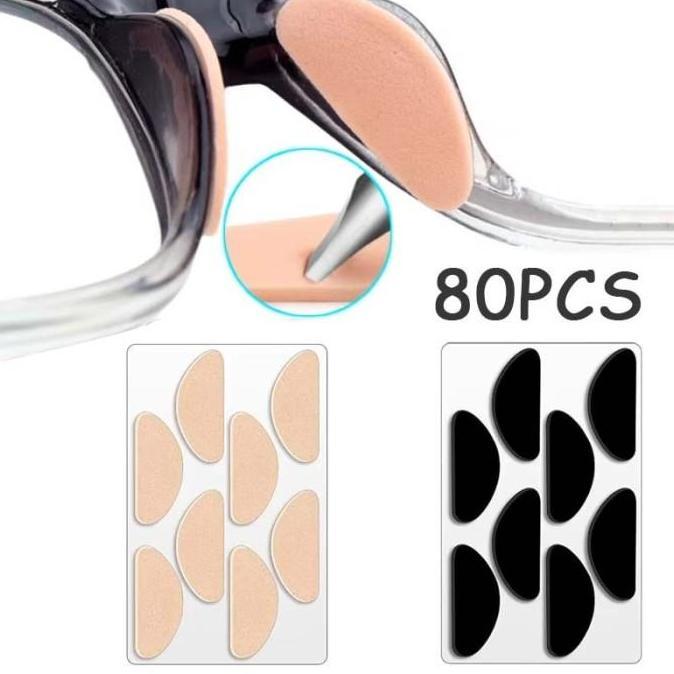 Cute- 80Pcs Nosepad Kacamata Anti Slip Bantalan Penyangga Hidung Anti Slip Bantalan Kacamata Univers