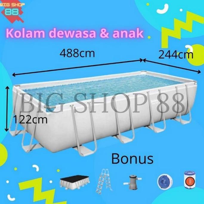 KOLAM RENANG JUMBO KOLAM RENANG PORTABLE PRISM FRAME POOL 488 CM