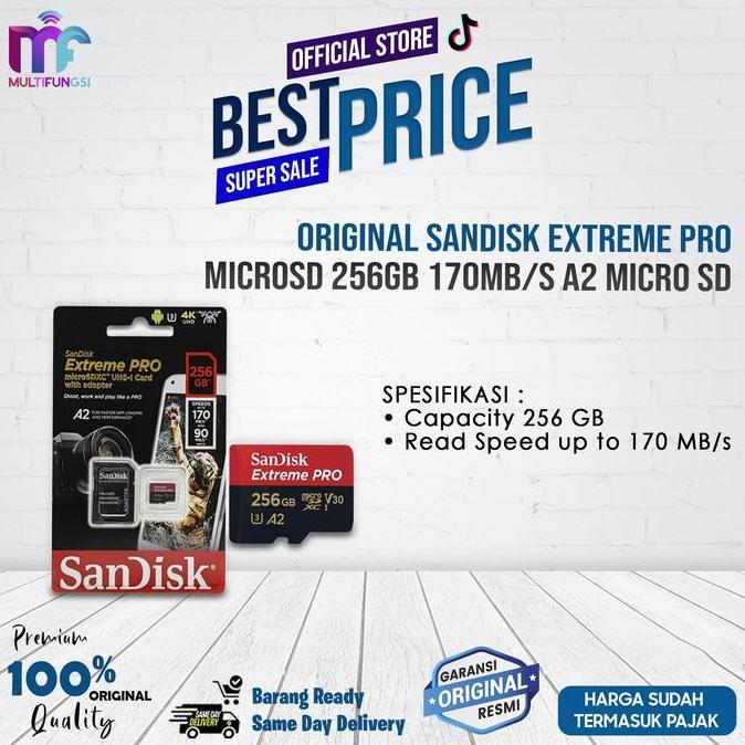 Lansungkirim- Original Sandisk Extreme Pro Microsd 256Gb 170Mb/S A2 Micro Sd