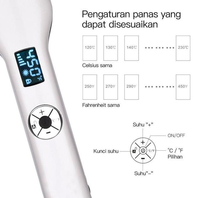 Ayokirim- Ckeyin Dengan Layar Lcd Pengunci Cerdas Ptc Catokan Rambut Catokan / Pengeriting Rambut Ke