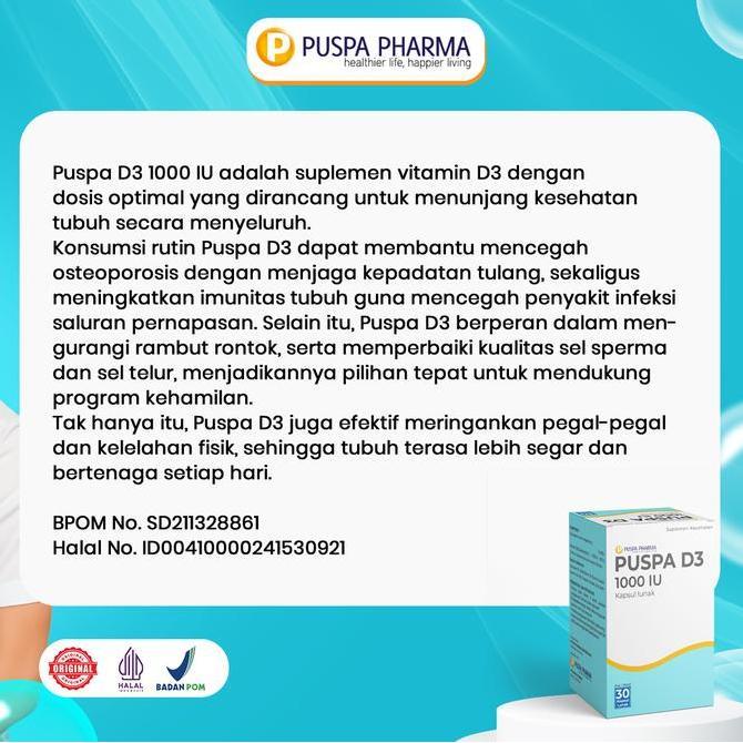 Healtiwi- {Spesial Dokter Puja} Paket Promil Suami Istri - Puspa D3 Vitamin D3 1000 + Picozinc - B6 