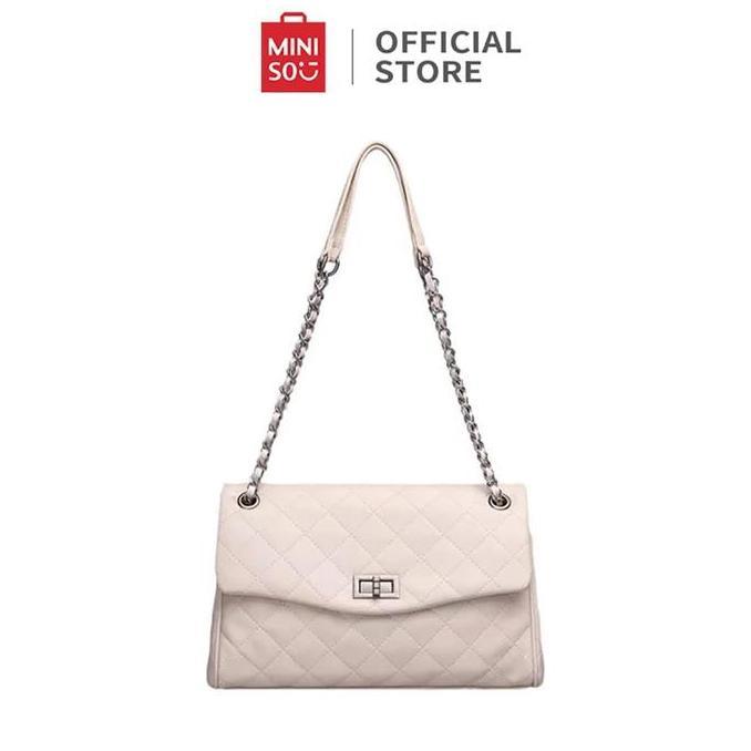 Beranigaya- [Diskon 50%] Miniso Large Crossbody Bag Tas Wanita Women Fashion Bags Tas Bahu Slempang 