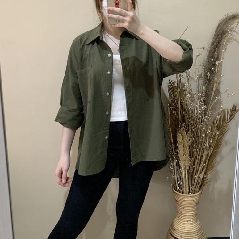 ORIGINAL KEMEJA OLIVIA /BAJU WANITA/ KEMEJA  BAHANLINEN WANITA / KEMEJA CWEK KEKINIAN